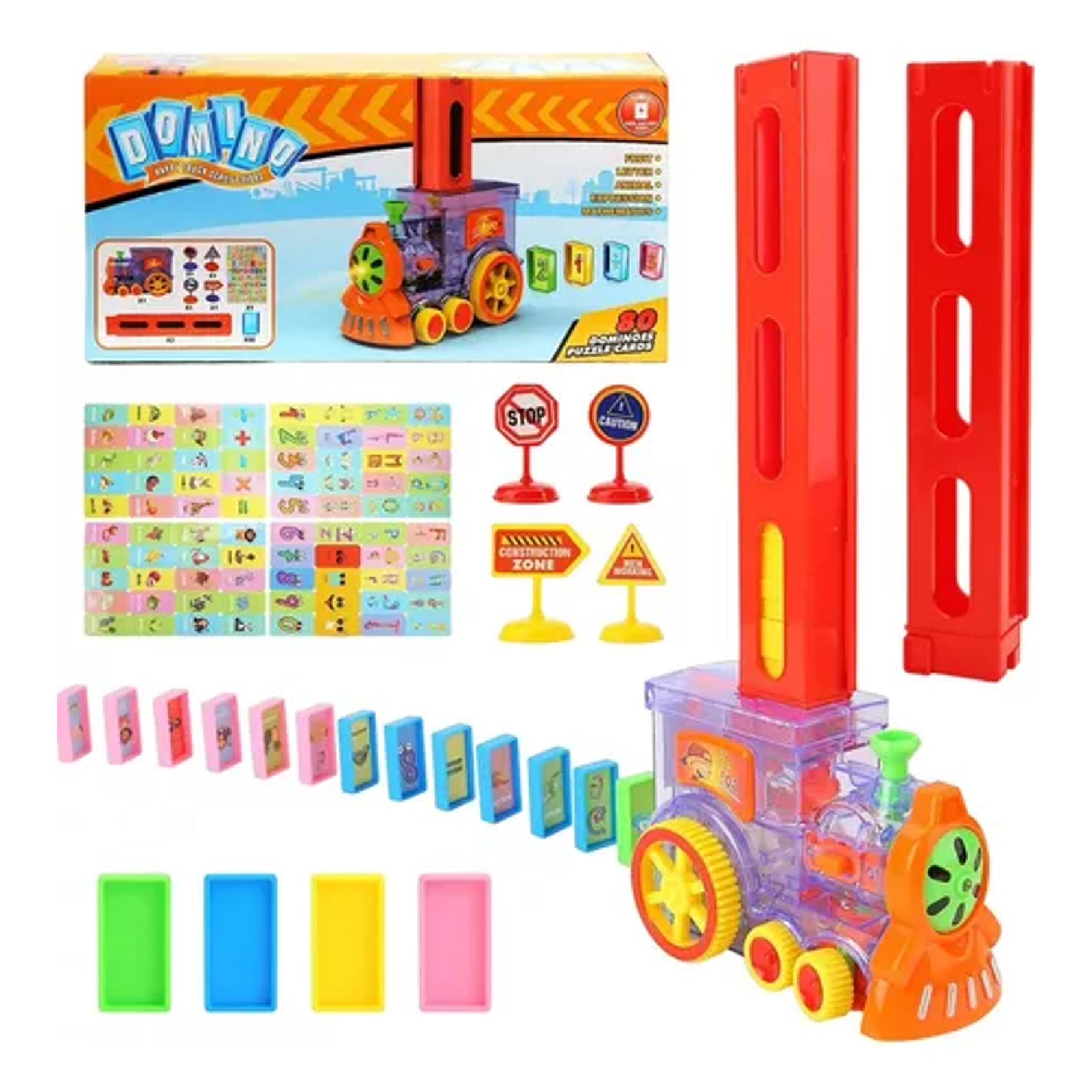 Tren Juguete Dominó Automático Juego Para Niños Y Niñas Personaje Tren Domino 5