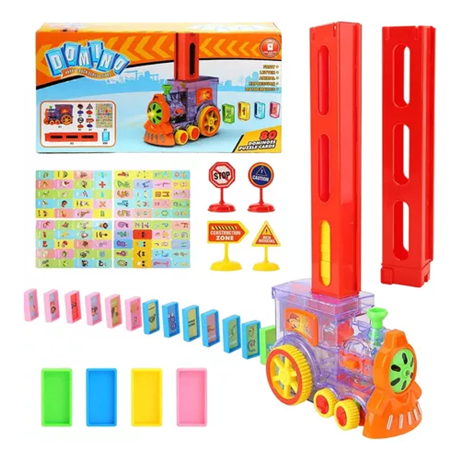 Tren Juguete Dominó Automático Juego Para Niños Y Niñas Personaje Tren Domino 5