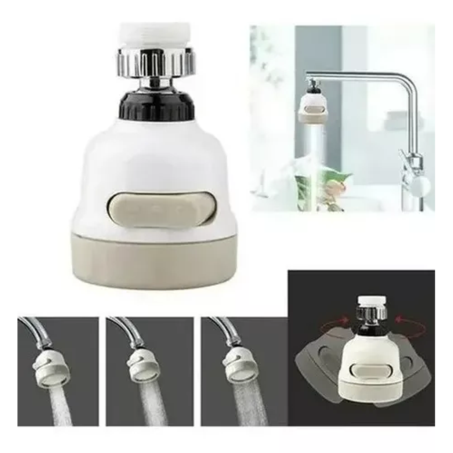 Adaptador Para Lavaplatos Antisalpicaduras, Ahorra Agua Color Blanco 3