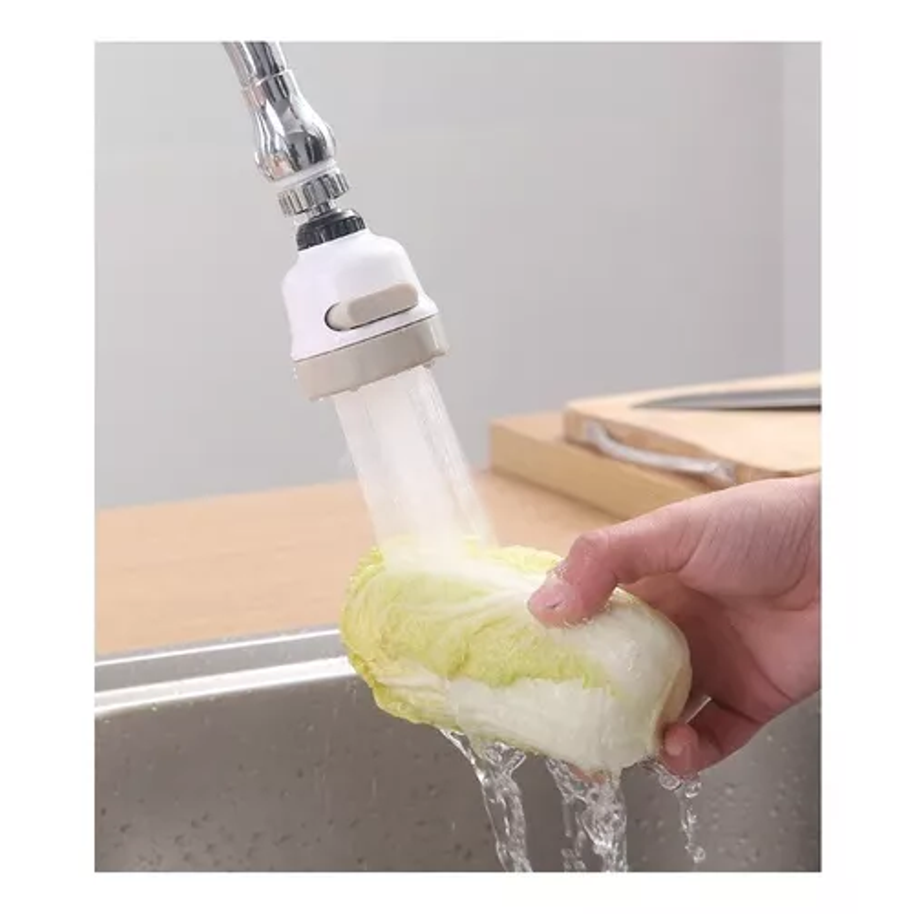 Adaptador Para Lavaplatos Antisalpicaduras, Ahorra Agua Color Blanco 4