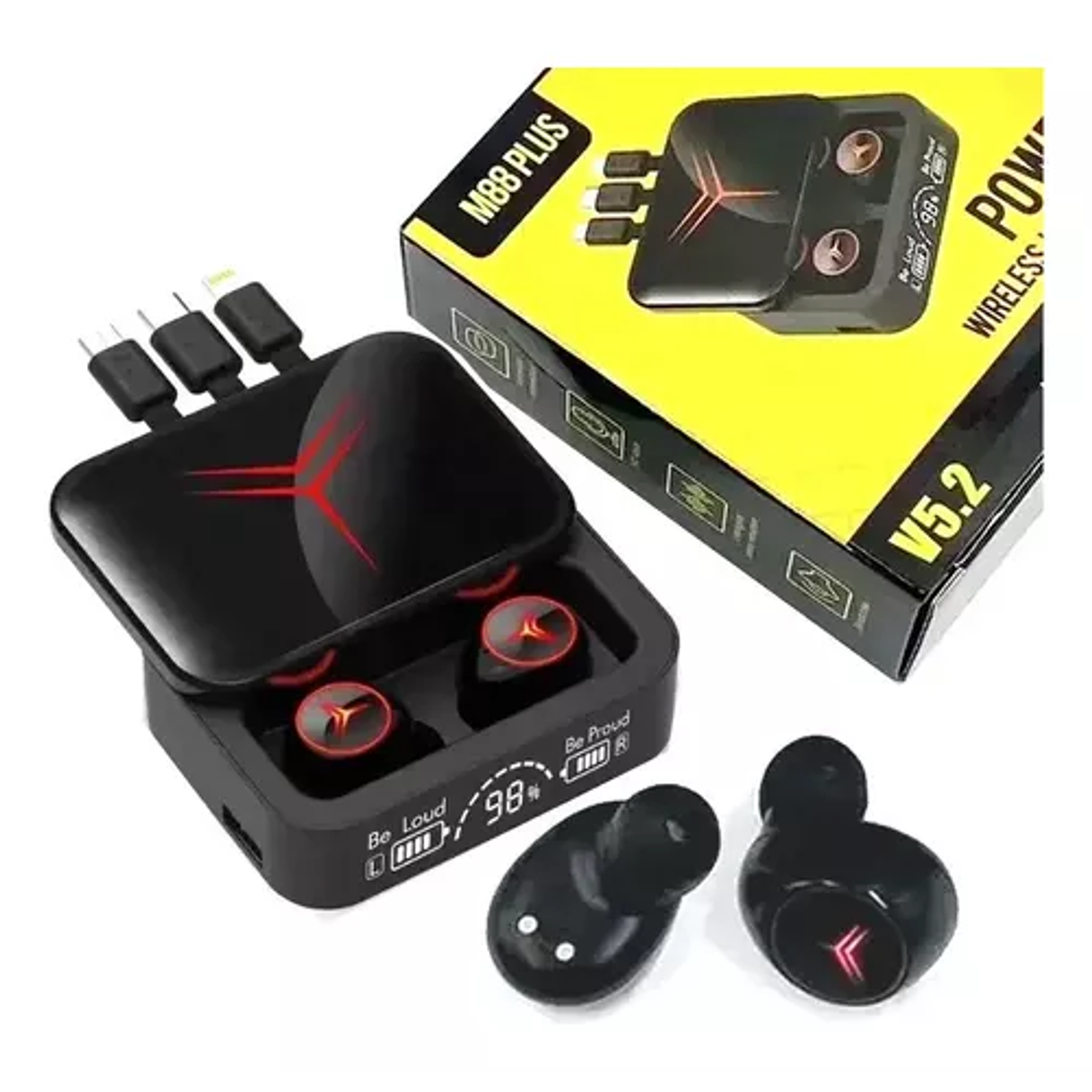 Audifinos Inalambricos Bluetooth M88 Plus Con Control Touch 4