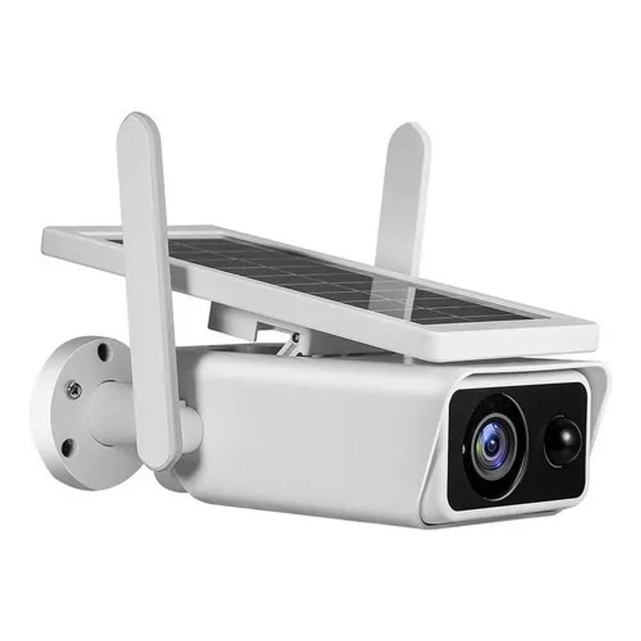Cámara De Seguridad Solar Al Aire Libre 1080p Color Blanco 2
