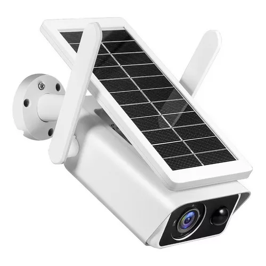 Cámara De Seguridad Solar Al Aire Libre 1080p Color Blanco 1