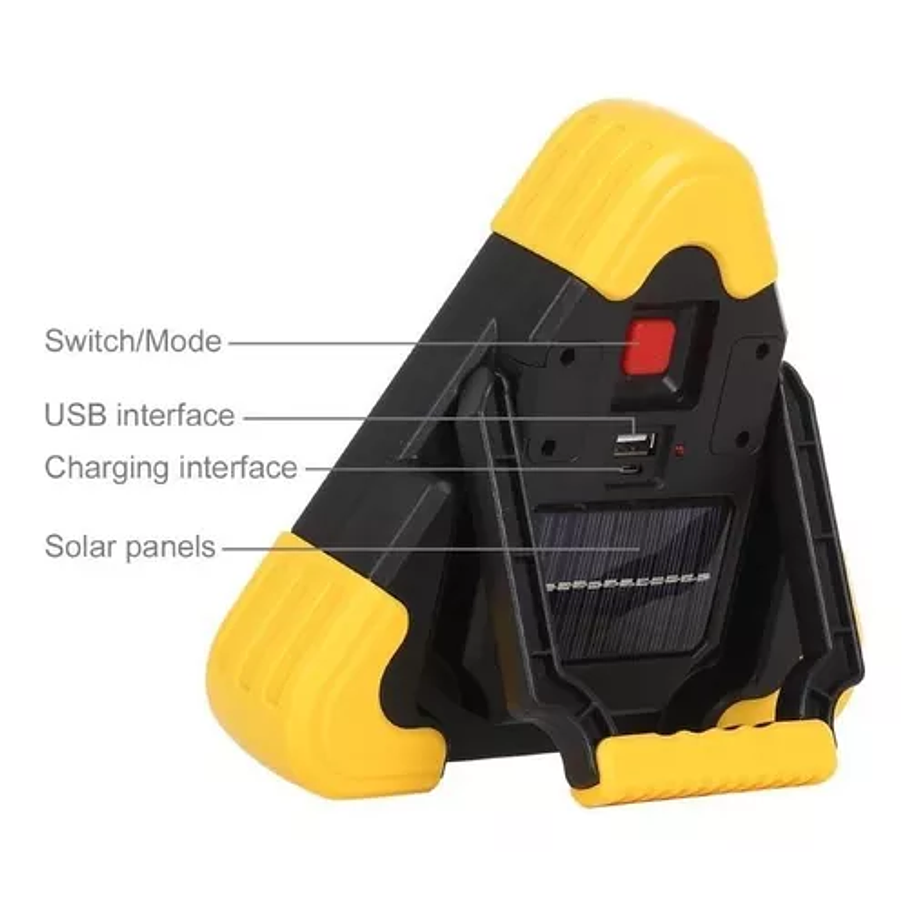 Luz Triángulo De Emergencia 3 Led Powerbank Carga Solar Usb 3