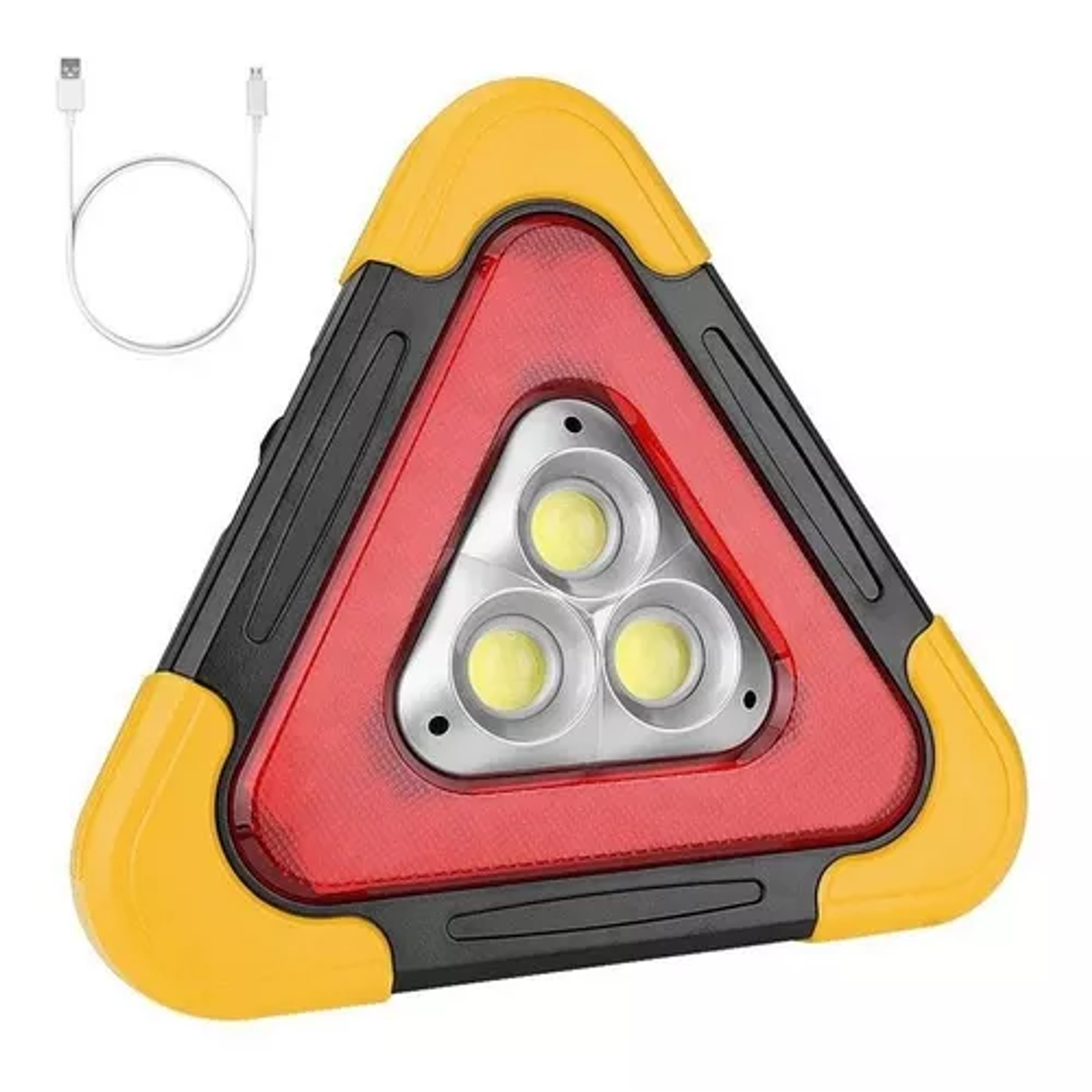 Luz Triángulo De Emergencia 3 Led Powerbank Carga Solar Usb 1