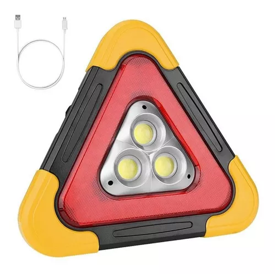 Luz Triángulo De Emergencia 3 Led Powerbank Carga Solar Usb 1