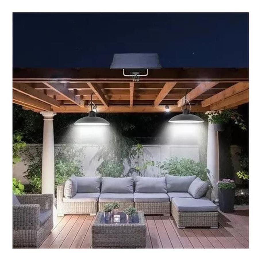 Lámpara Solar Colgante 4800 Mah Lámpara Solar De 2 Cabezales 3