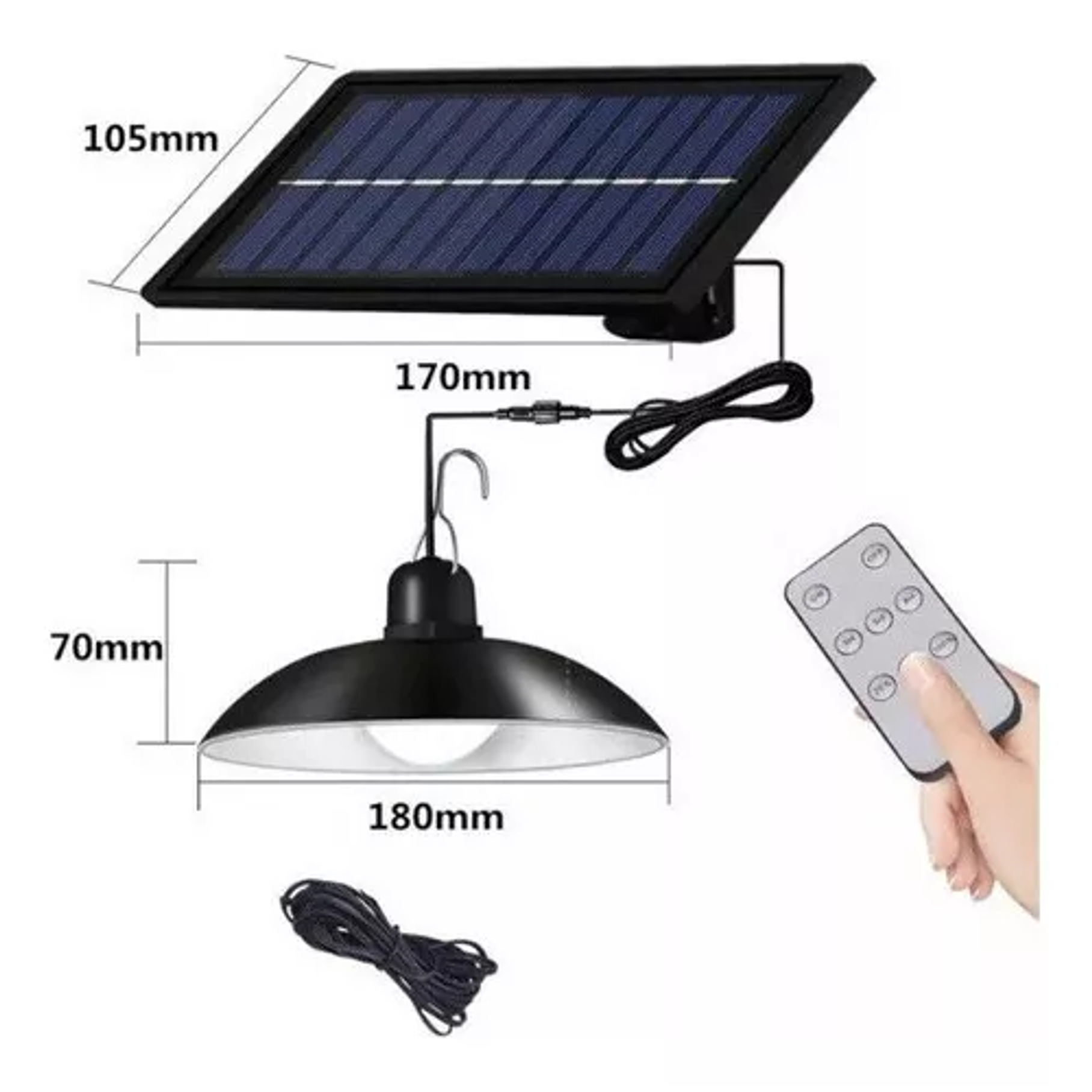 Lámpara Solar Colgante 4800 Mah Lámpara Solar De 2 Cabezales 2