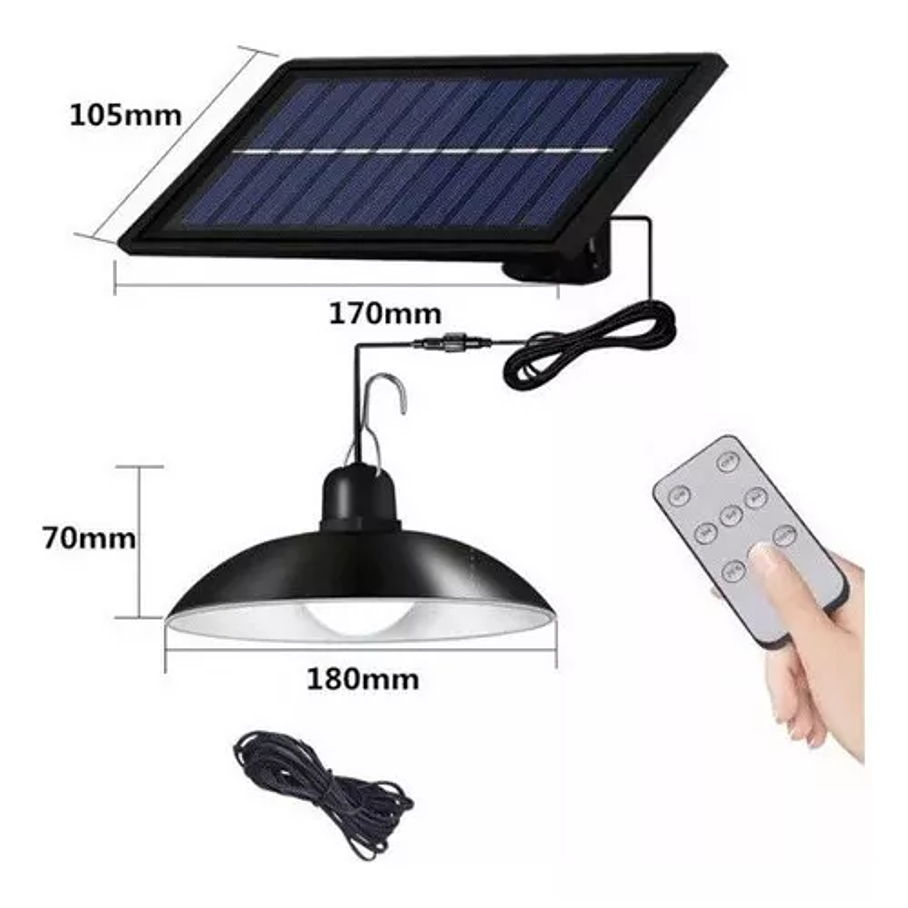 Lámpara Solar Colgante 4800 Mah Lámpara Solar De 2 Cabezales 2