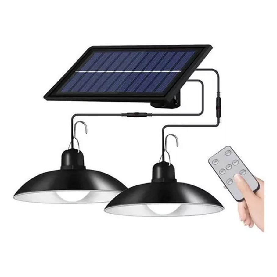 Lámpara Solar Colgante 4800 Mah Lámpara Solar De 2 Cabezales 1