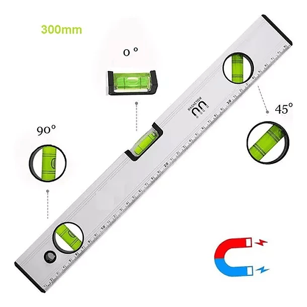 Nivel De 500mm Con 3 Burbujas Herramienta De Medición Regla 5