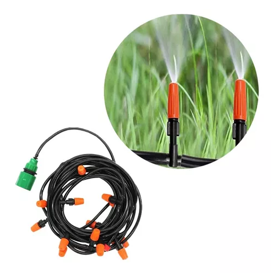 Manguera Con Sistema Riego Goteo Kit Plantas Jardín Agua 1