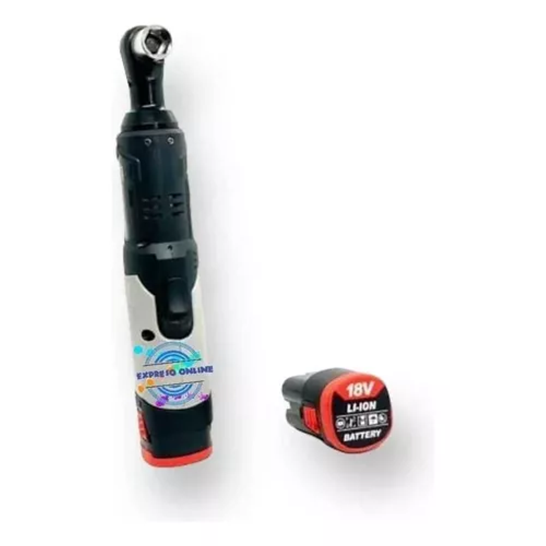 Chicharra Inalámbrica 18v /cuadro 3/8 + 2 Baterías De Litio. Color Gris Frecuencia 50/60hz 2