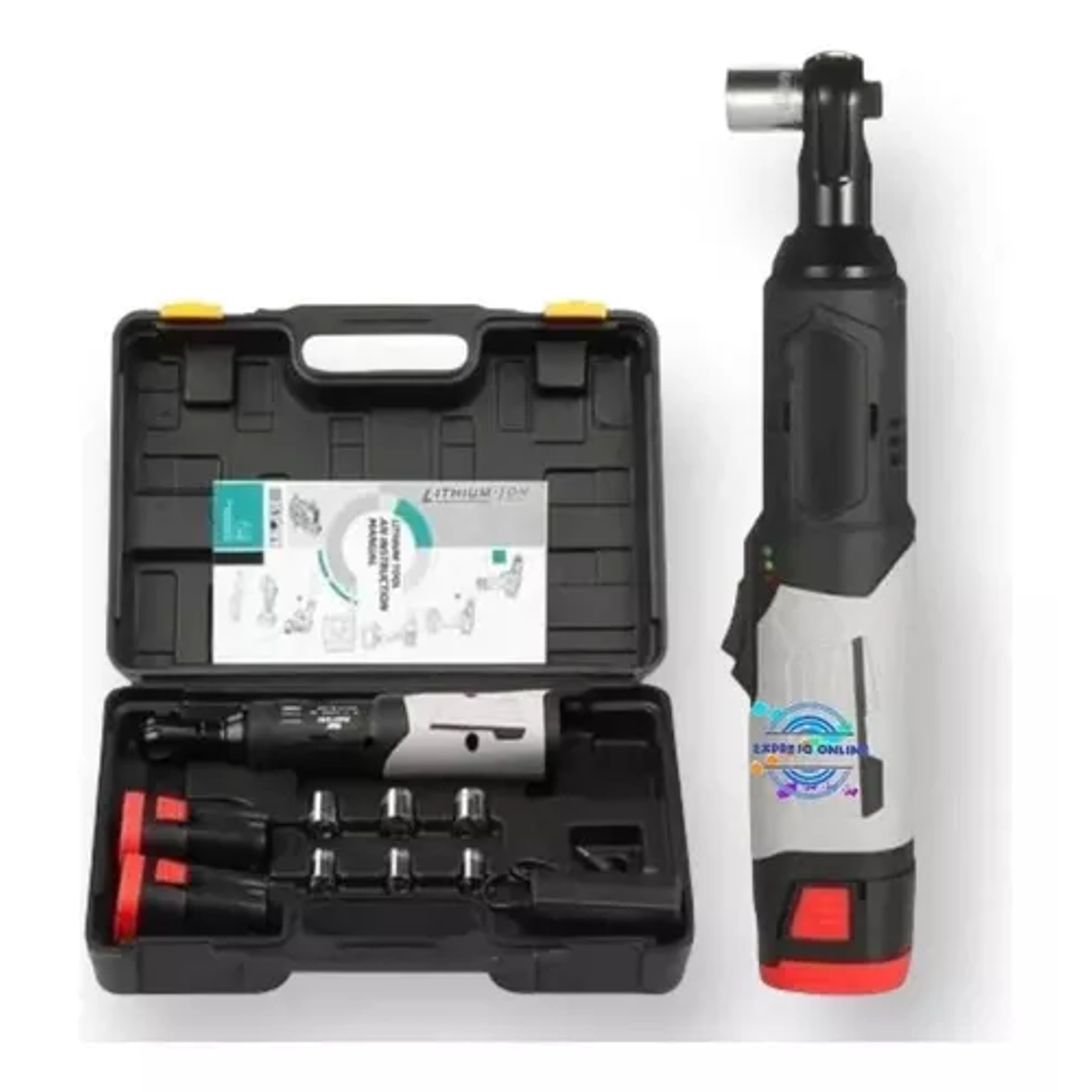 Chicharra Inalámbrica 18v /cuadro 3/8 + 2 Baterías De Litio. Color Gris Frecuencia 50/60hz 1