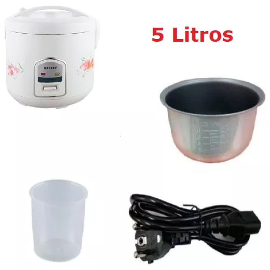 Arrocera Olla Eléctrica Multifuncional Marado 5lts 900w 220v Color Blanco 2