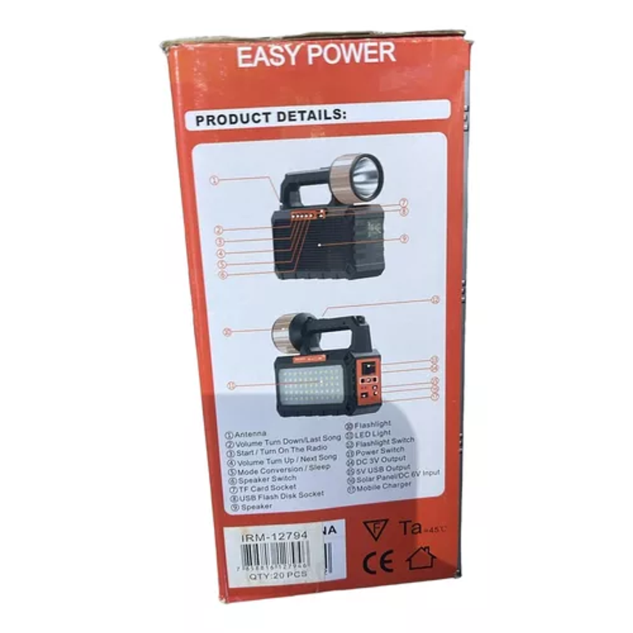 Kit De Energía Solar Multiusos Ampolletas+ linterna+ Usb+ radio 3