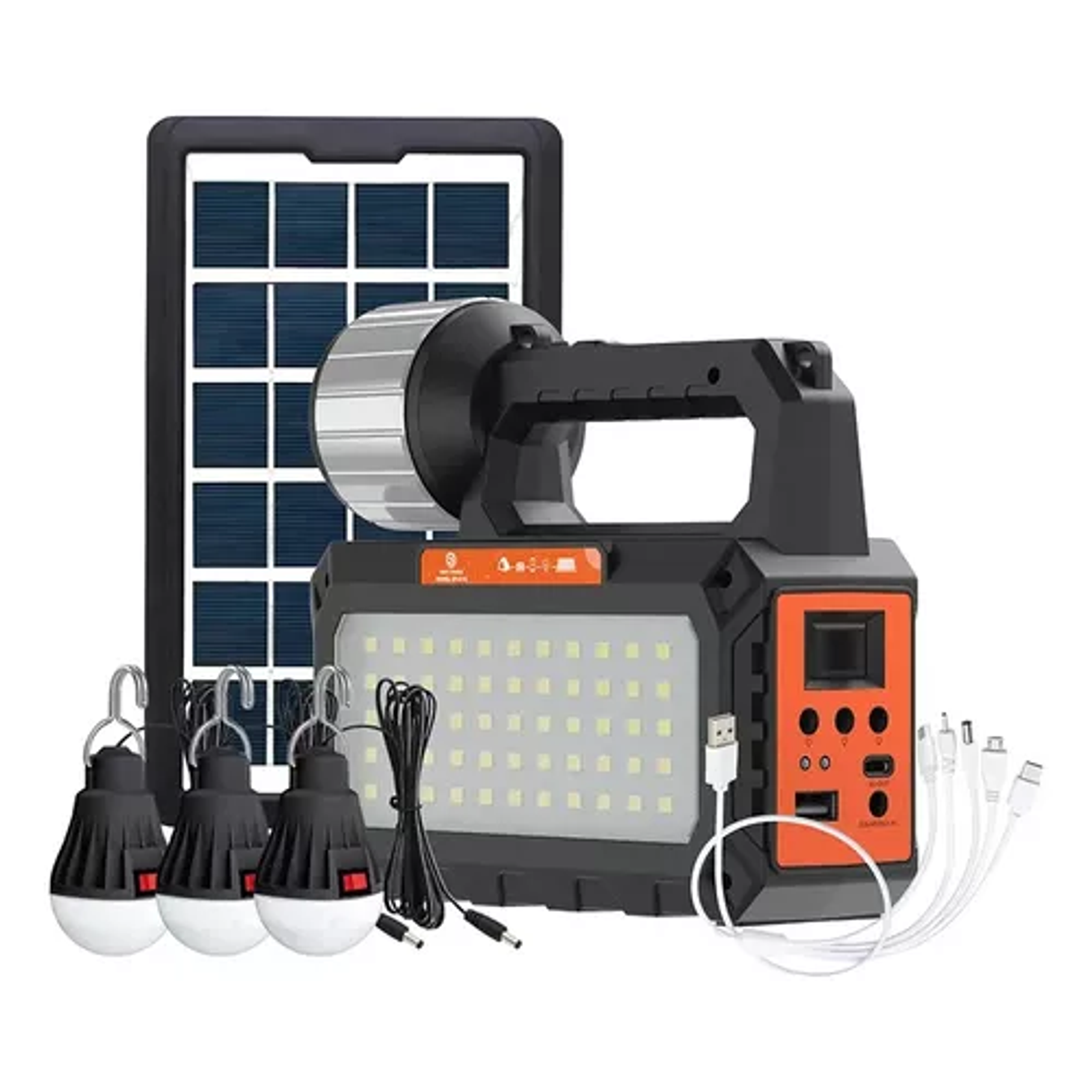 Kit De Energía Solar Multiusos Ampolletas+ linterna+ Usb+ radio 2