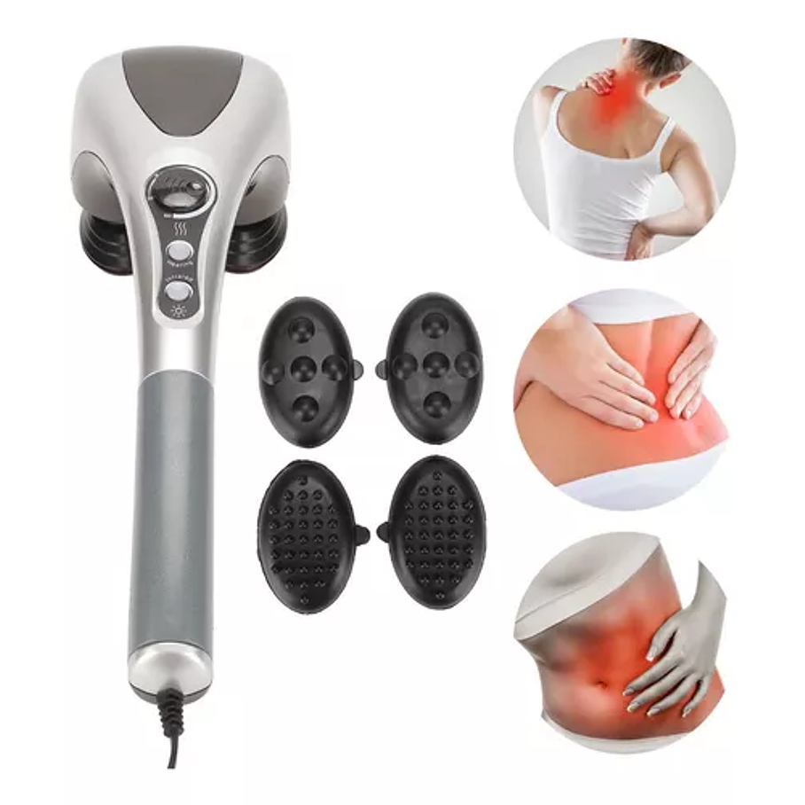 Masajeador Corporal Eléctrico Con Doble Cabezal Infrarrojo Color Gris 1