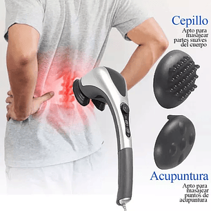 Masajeador Corporal Eléctrico Con Doble Cabezal Infrarrojo Color Gris