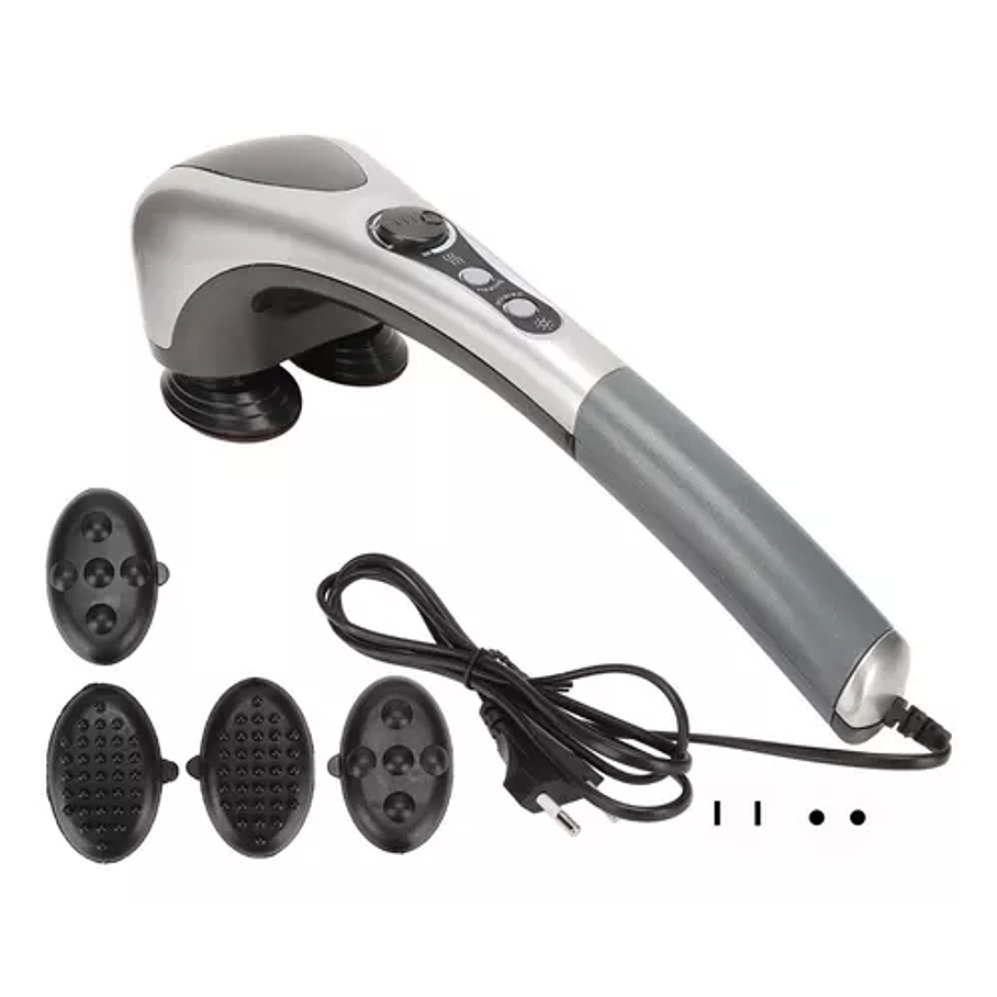 Masajeador Corporal Eléctrico Con Doble Cabezal Infrarrojo Color Gris 3