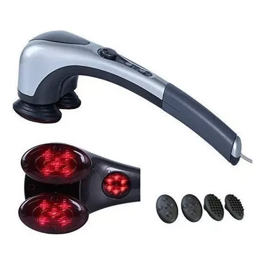 Masajeador Corporal Eléctrico Con Doble Cabezal Infrarrojo Color Gris 4