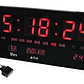 Reloj Digital Pared Luz Led Hora Fecha Temperatura 37x20cm Reloj de Pared  - Miniatura 1