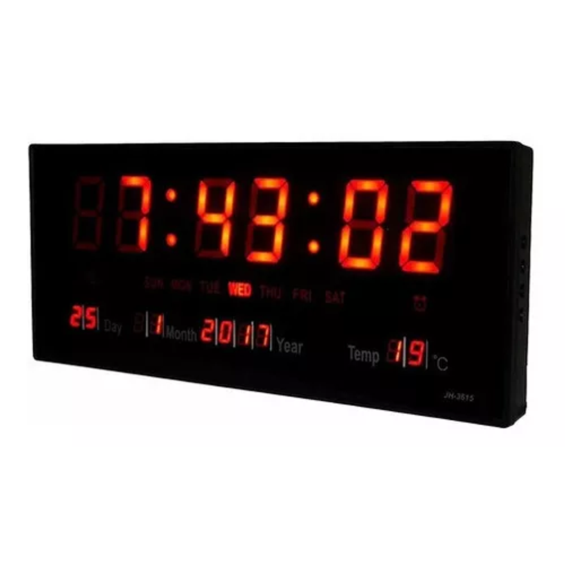Reloj Digital Pared Luz Led Hora Fecha Temperatura 37x20cm Reloj de Pared  7