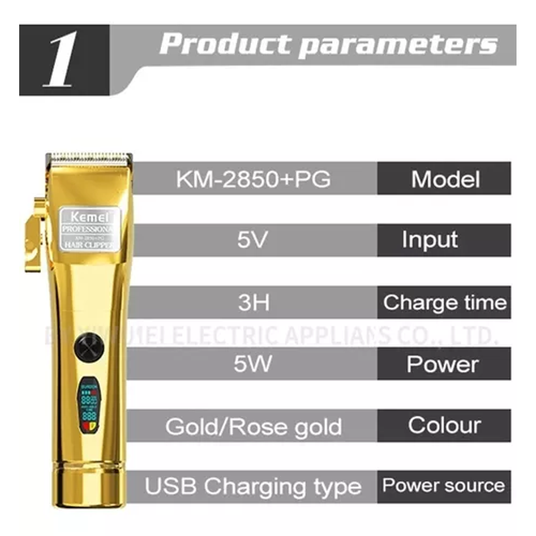 Maquina Afeitadora Inalambrica Km-2850+pg Profesional 4