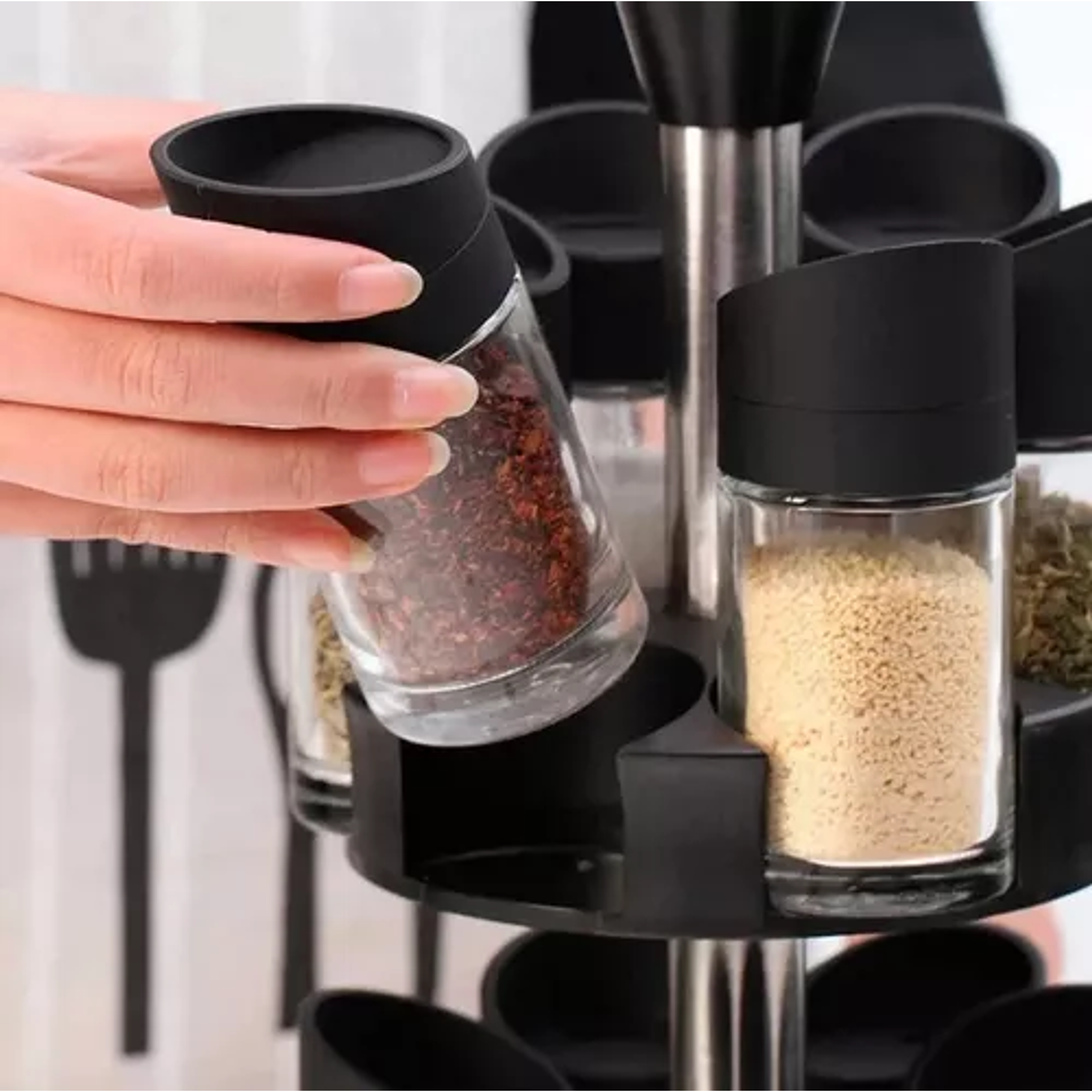 Set 12 Especieros Condimento 360 Giratorio 2 Niveles Xl Pro 1