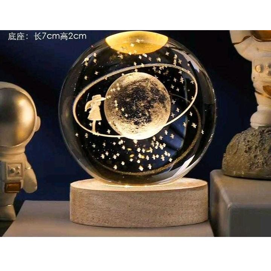 Lampara De Luz Led 3d Bola de Cristal Saturno  2
