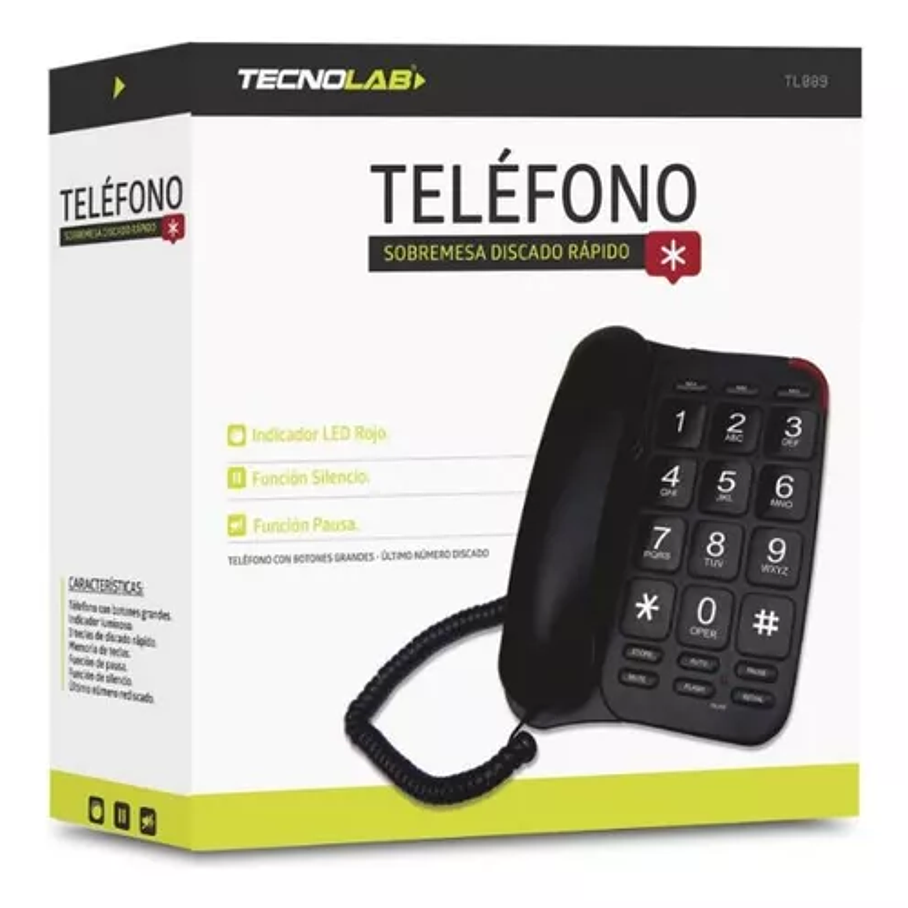 Telefono Inalambrico e Letras Grandes Tecnolab  1