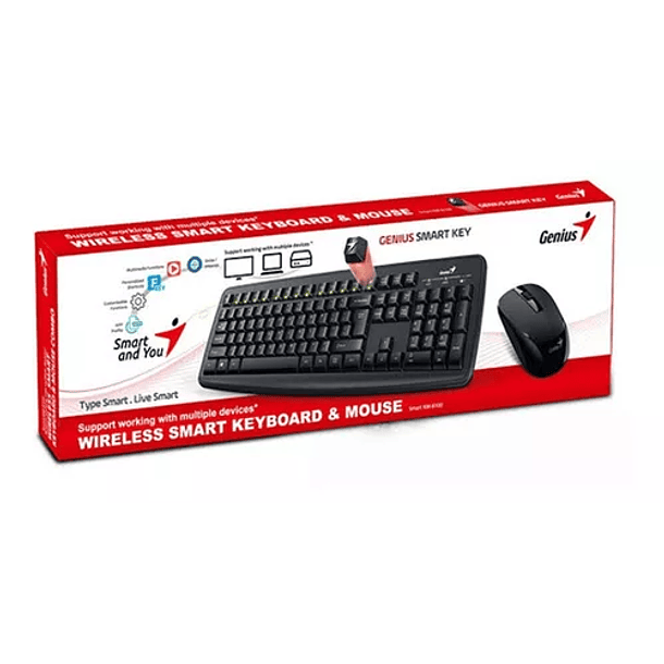 Kit Combo Teclado Y Mouse Inalámbricos Genius Km-8100 Negro  1