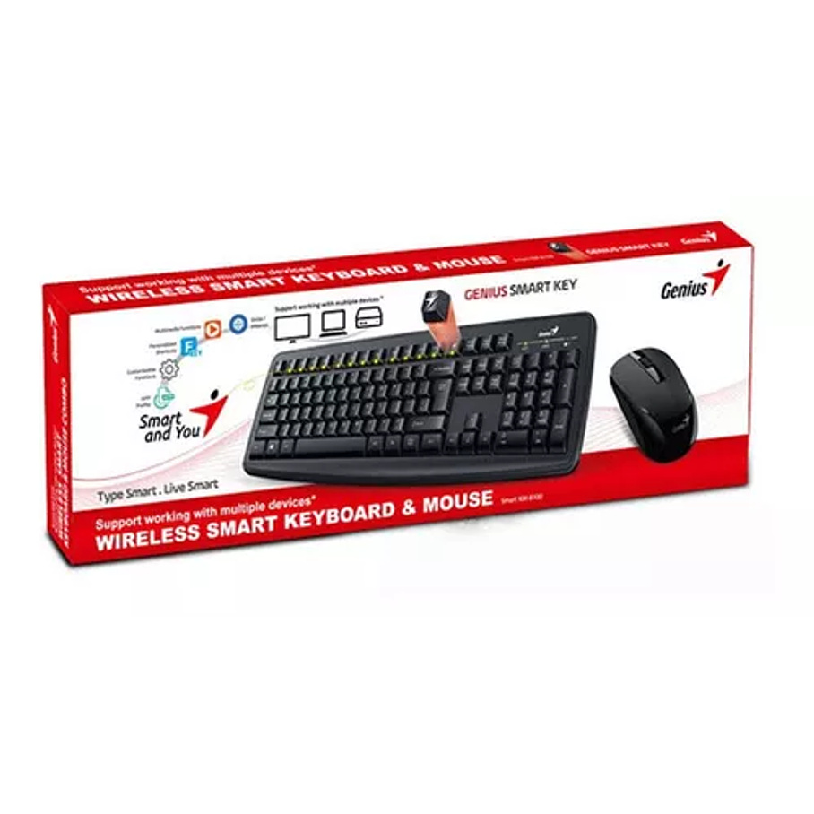 Kit Combo Teclado Y Mouse Inalámbricos Genius Km-8100 Negro  1