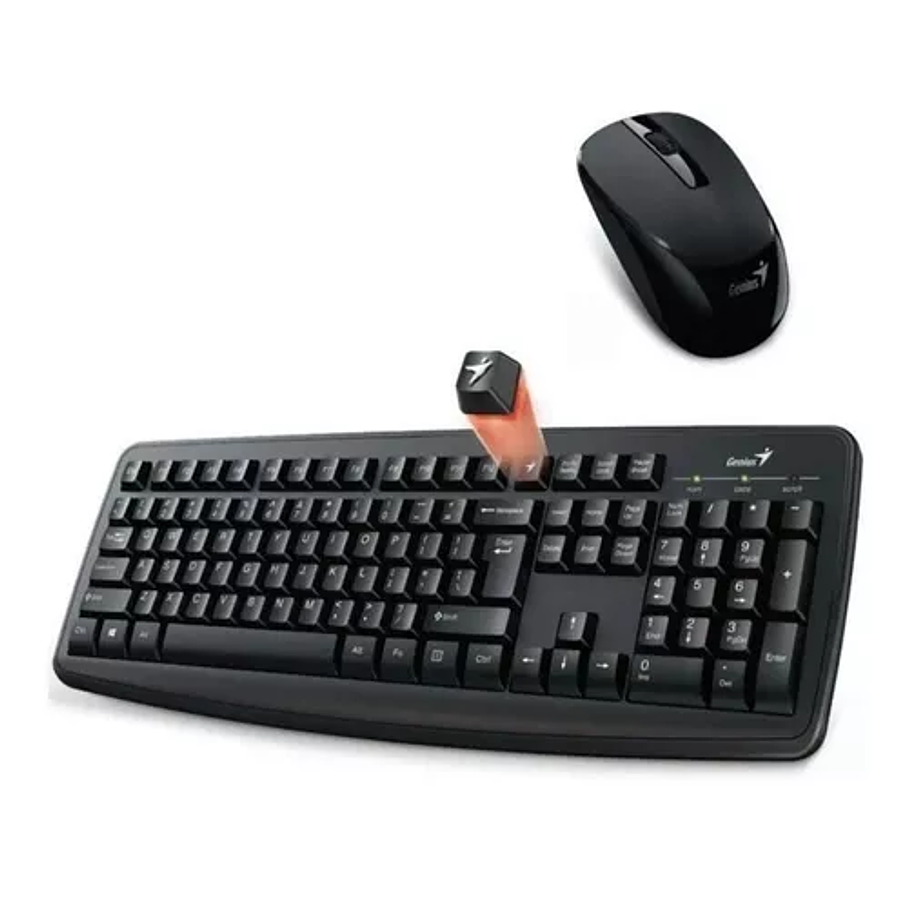 Kit Combo Teclado Y Mouse Inalámbricos Genius Km-8100 Negro  2