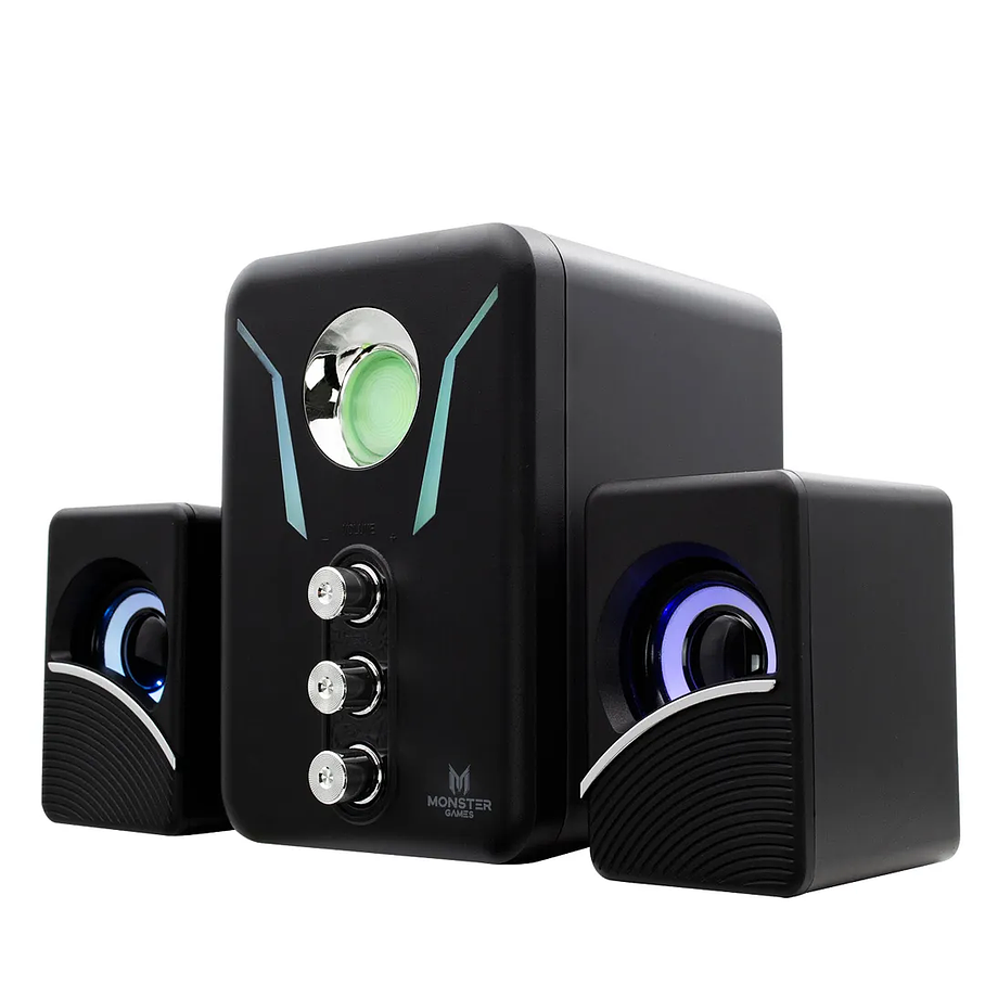 Subwoofer Monster Games Firing 2.1 Sw212 Con Luces 1