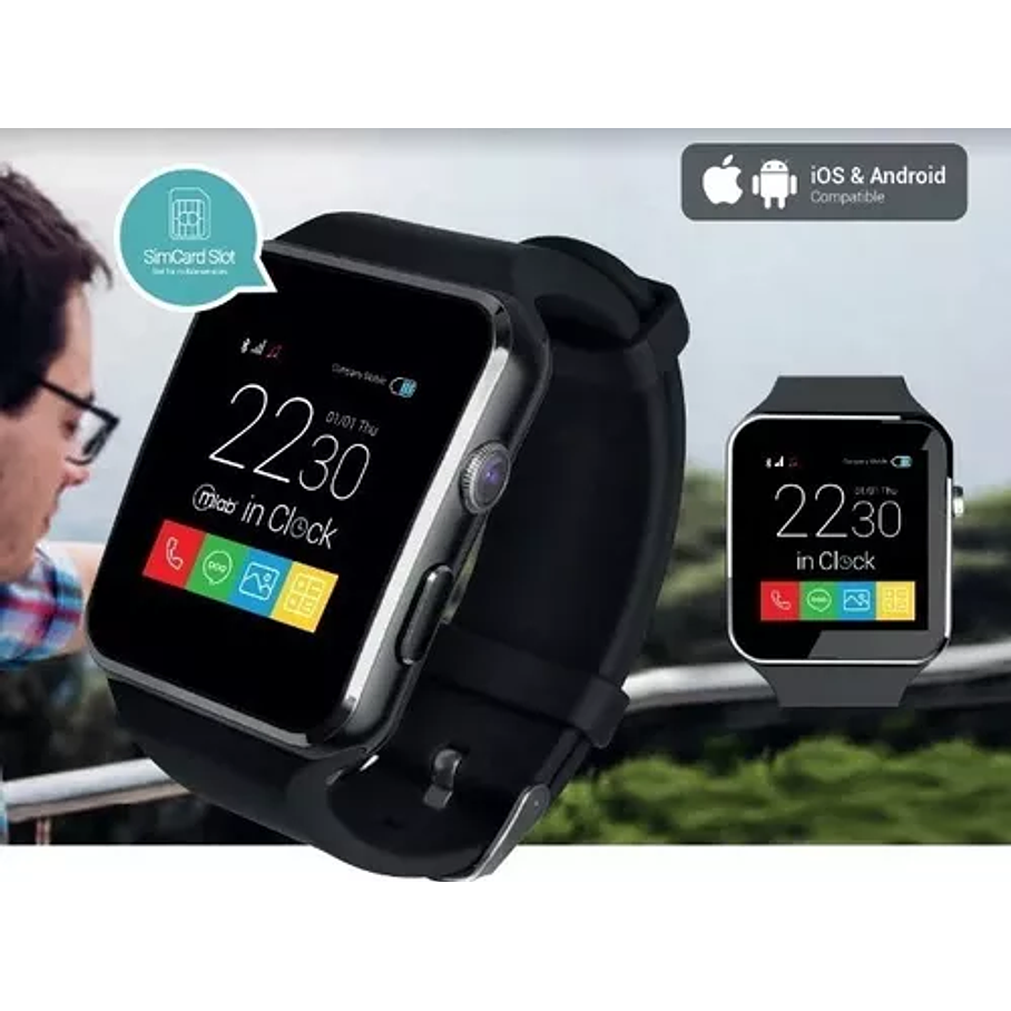 Reloj Smartwatch Mlab In Clock 2 Ipx6 Pasos Cámara Wearables 2
