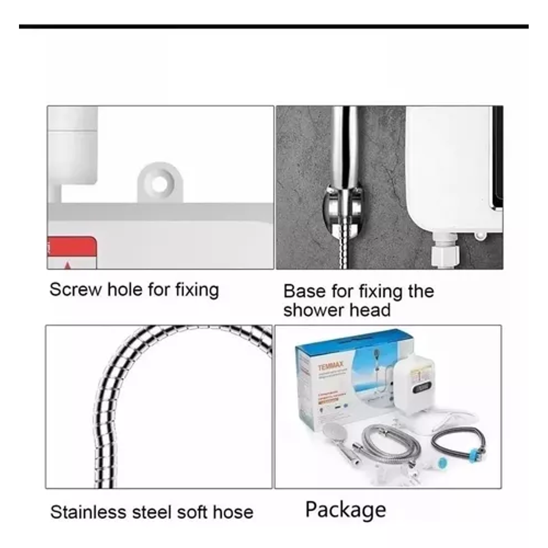 Mini Calentador De Agua Termostático Ducha Calienta En 3 Seg Color Blanco 2