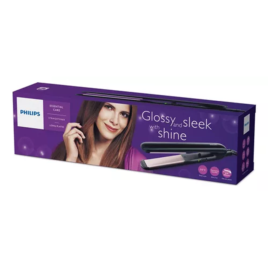 Philips Essential HP8321 Plancha Cabello 110V/240V Negro/Plateado 2
