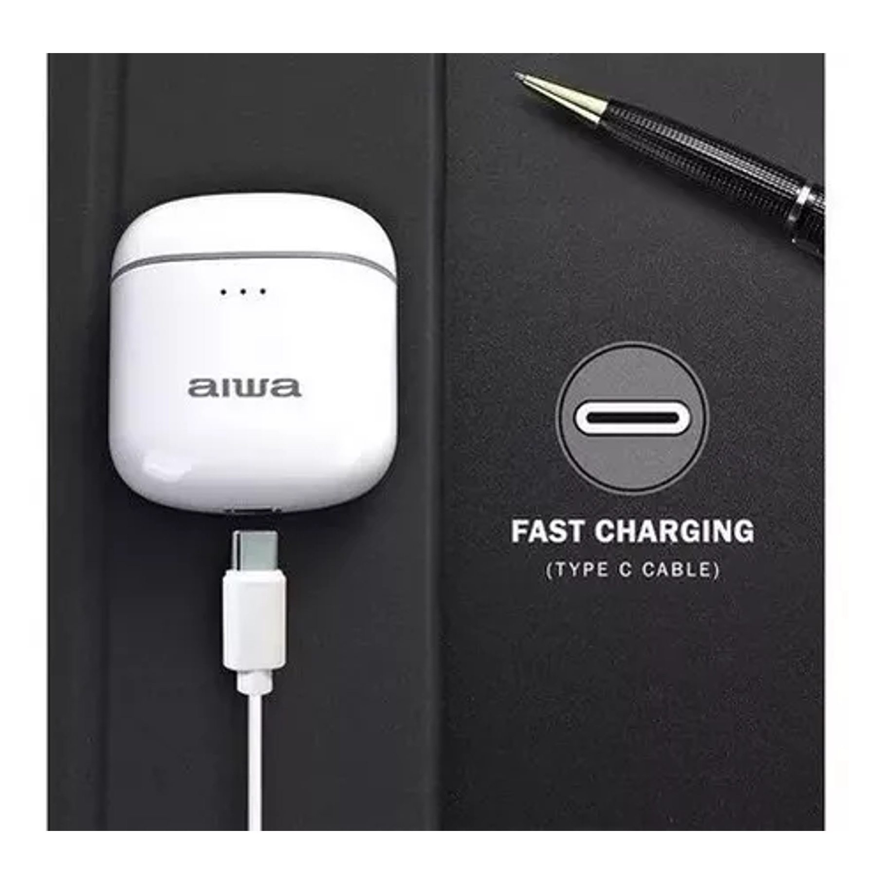 Audífonos Bluetooth Aiwa Tws Aw-8 Color Blanco 2