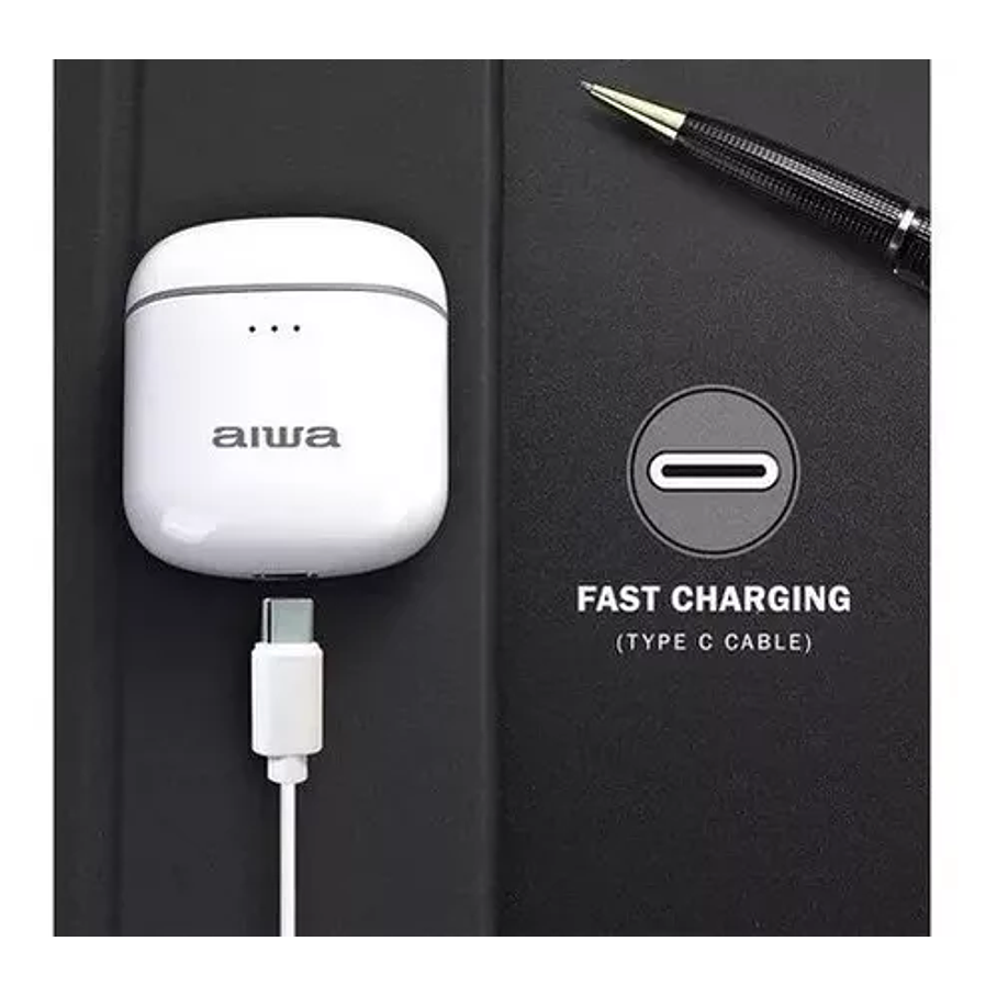 Audífonos Bluetooth Aiwa Tws Aw-8 Color Blanco 2