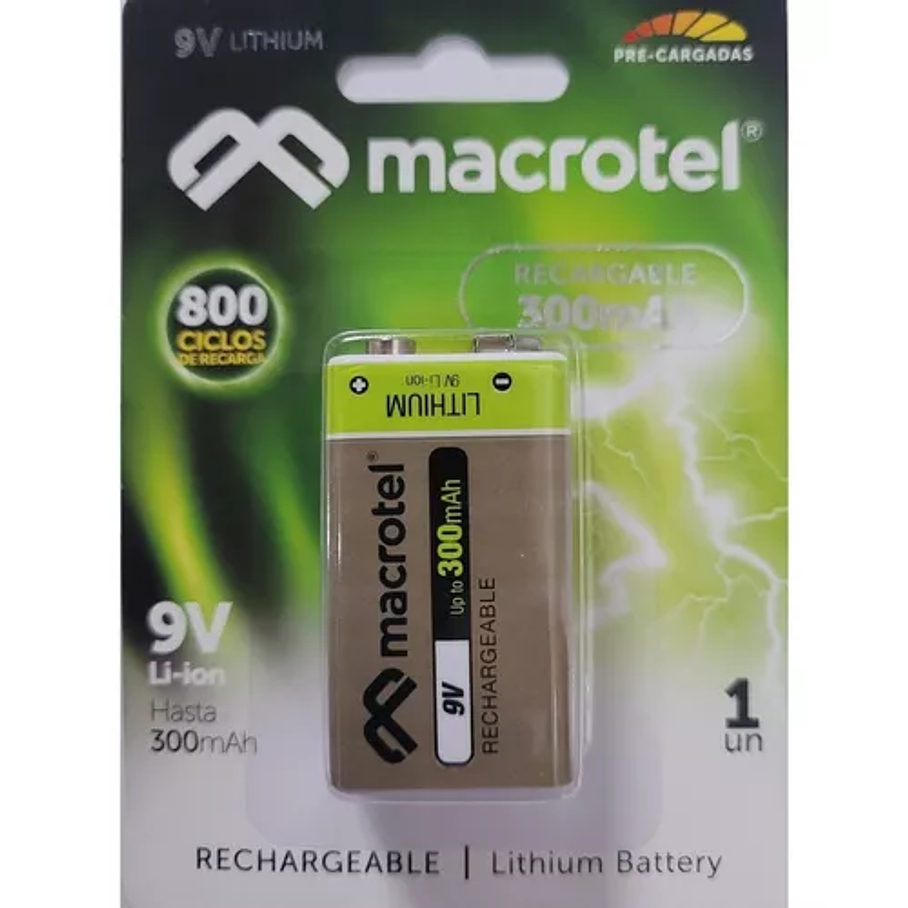 Bateria Recargable 9v 290 Mah Macrotel / 2