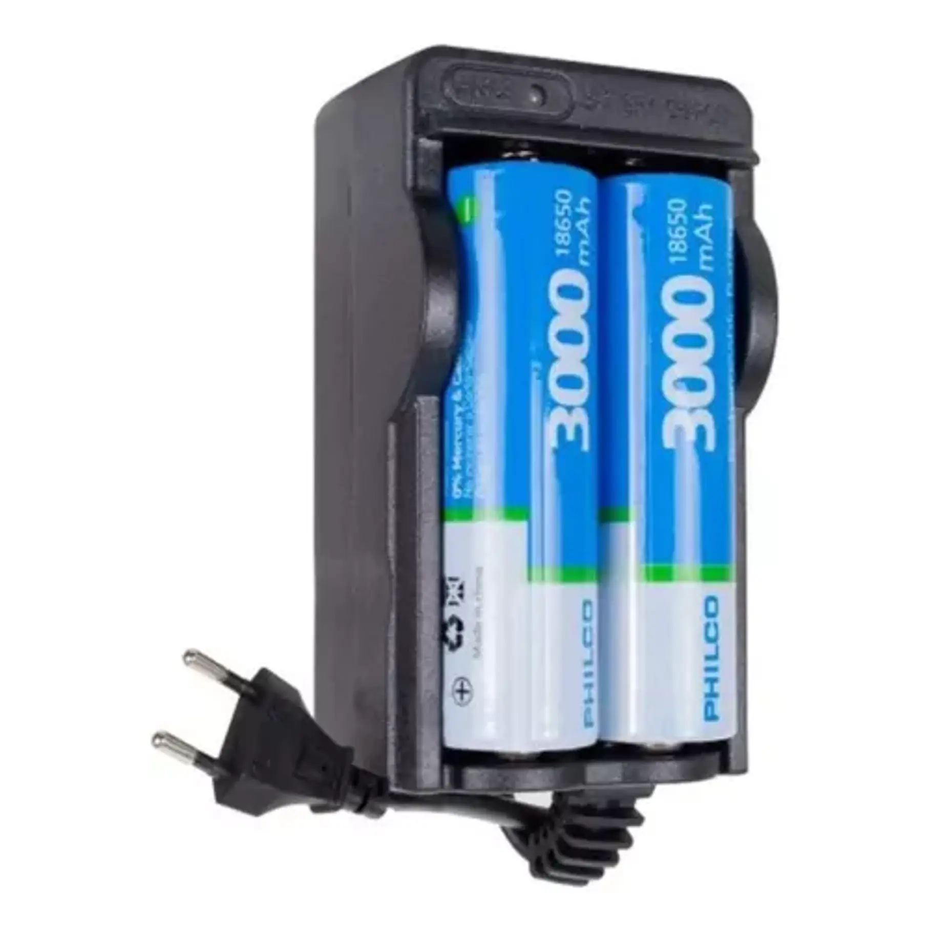 Cargador Philco Para Bateria De Litio 18650 + 2 Baterias 2