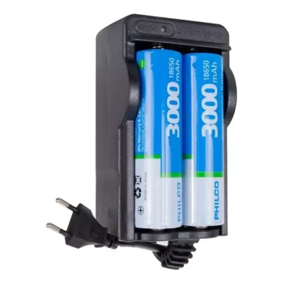 Cargador Philco Para Bateria De Litio 18650 + 2 Baterias 2