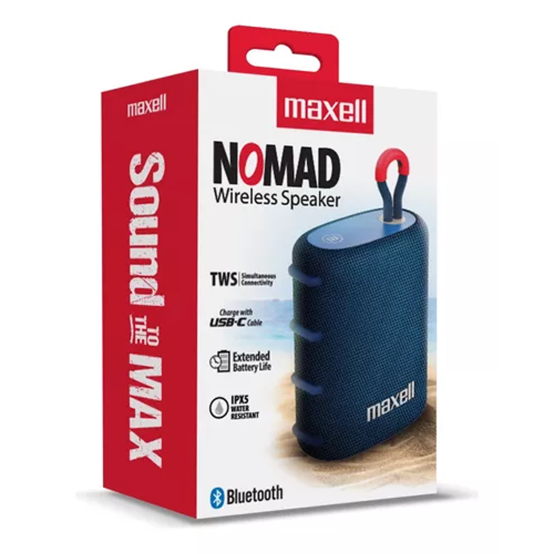 Parlante Portatil Maxell Nomad Tws 15 Horas Ipx5 Color Azul 3
