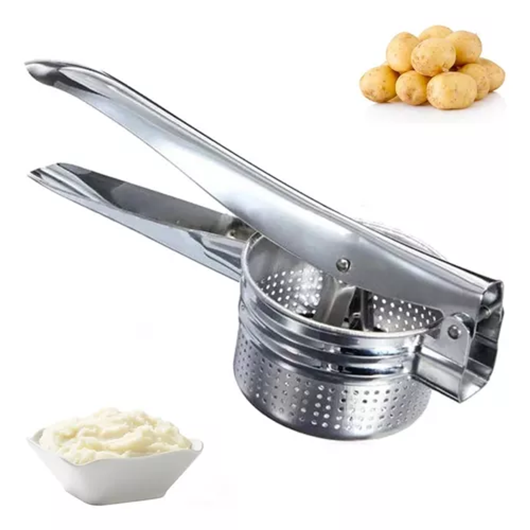 Prensador Aplastador Patatas Frutas Verduras Manual De Acero  5