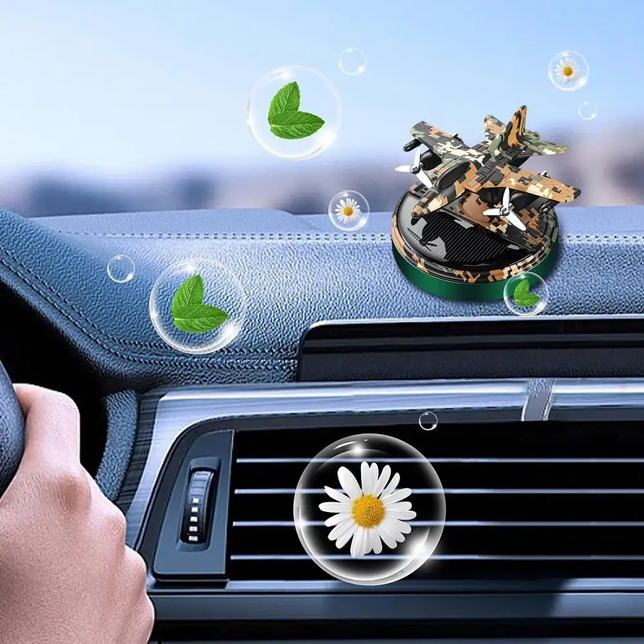 Aromatizador Para Auto con Carga Solar Avion  3