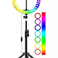 Aro De Luz Led 26cm Rgb(color) + Tripode Ajustable 2m Tiktok - Miniatura 1