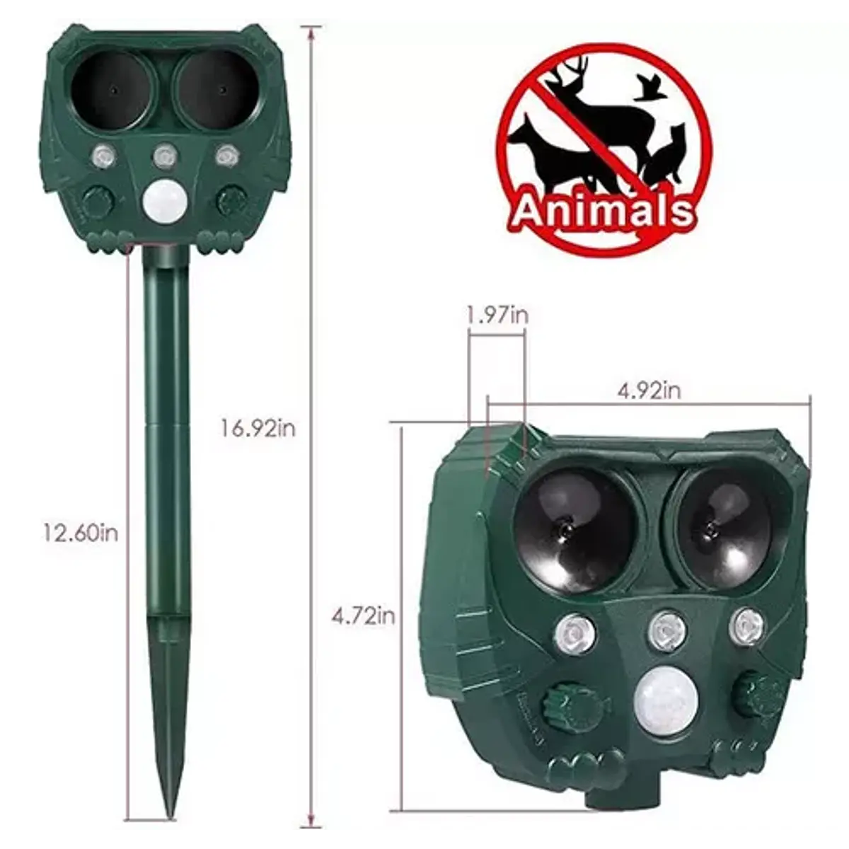 Disuasorio Ultrasónico Espanta Gatos Con Sensor 12m | León Import