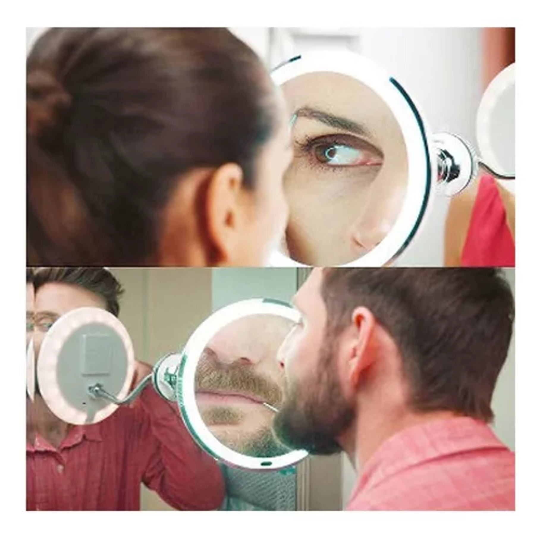 Espejo de Maquillaje con Aumento x10 Luces LED 3