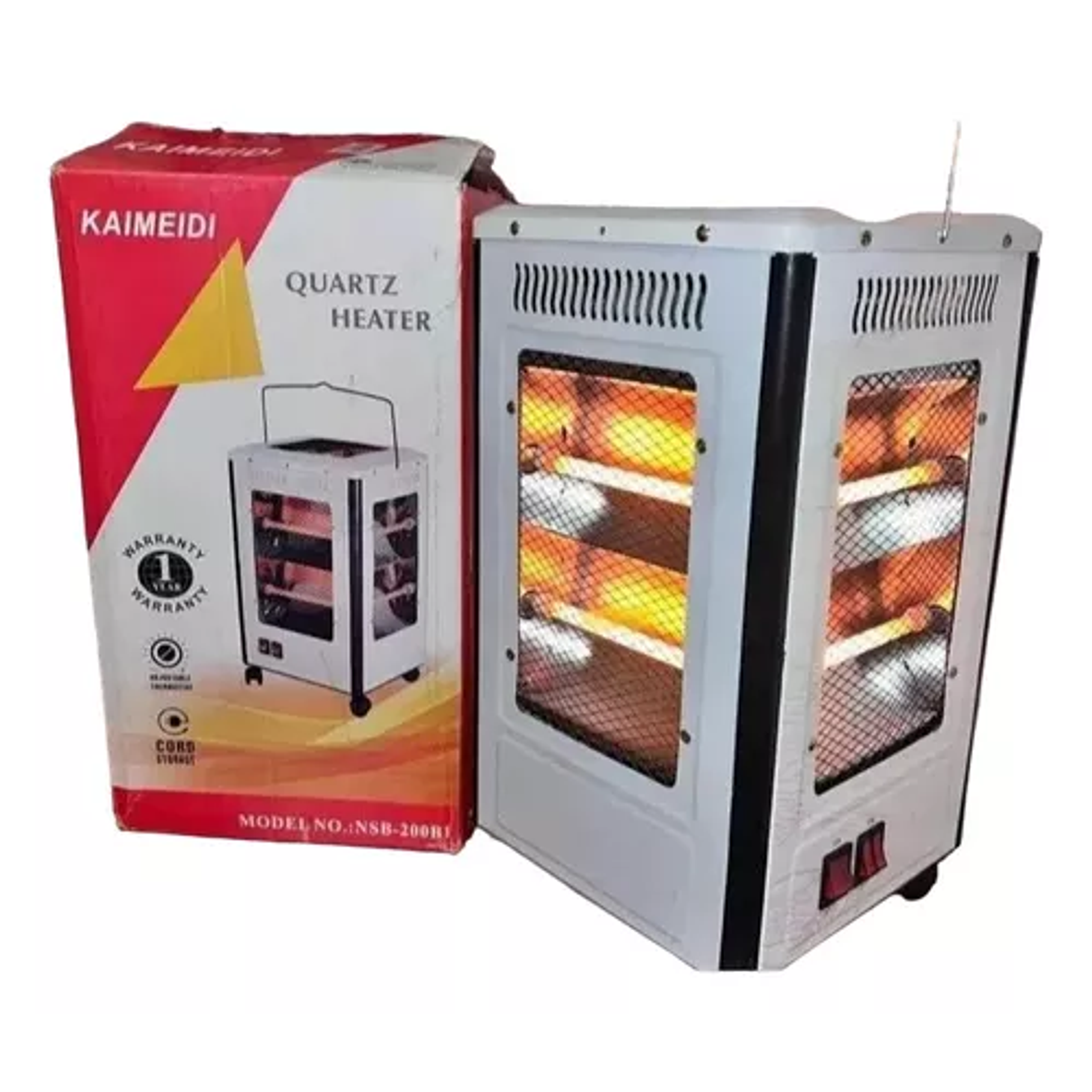 Estufa De Cuarzo Calentador Eléctrico Calefactor 2000w Color Blanco 1